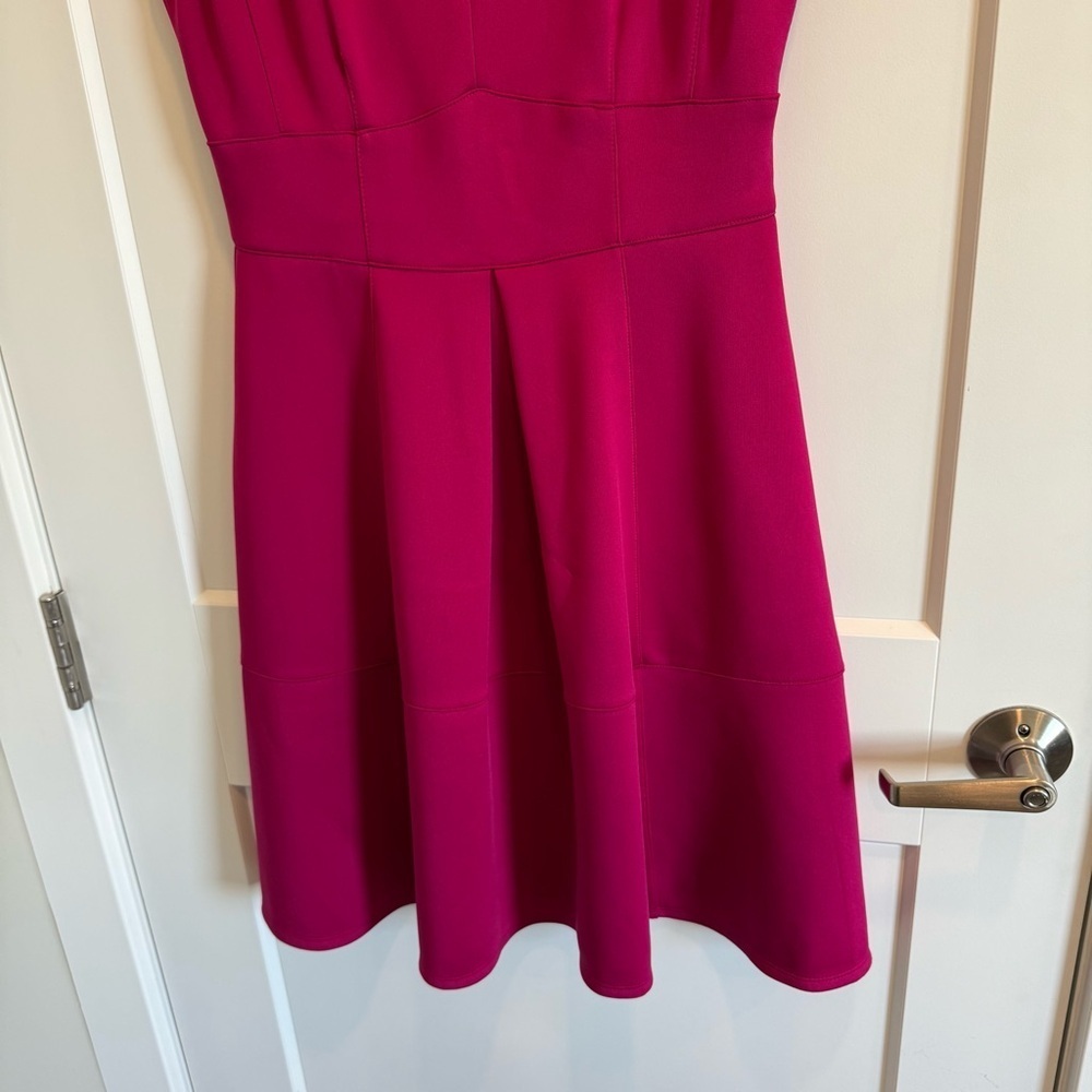 Magenta Pink Sweetheart Neckline Mini Dress Size 10 - Picture 5 of 11